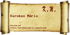 Kerekes Mária névjegykártya