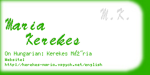 maria kerekes business card